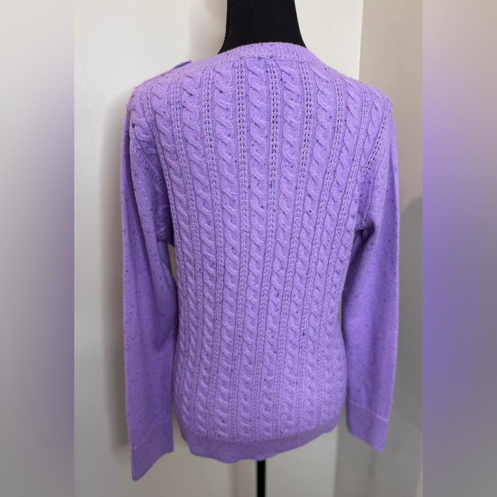 Talbots Women’s Medium Lavender Cable Knit Sweater NWT Cottagecore Cozy Chic - Picture 5 of 11